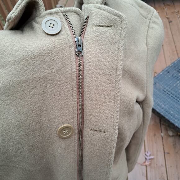 LL Bean VTG Coat Men 100% Wool Large Item 273509 Beige Tan - Picture 4 of 16